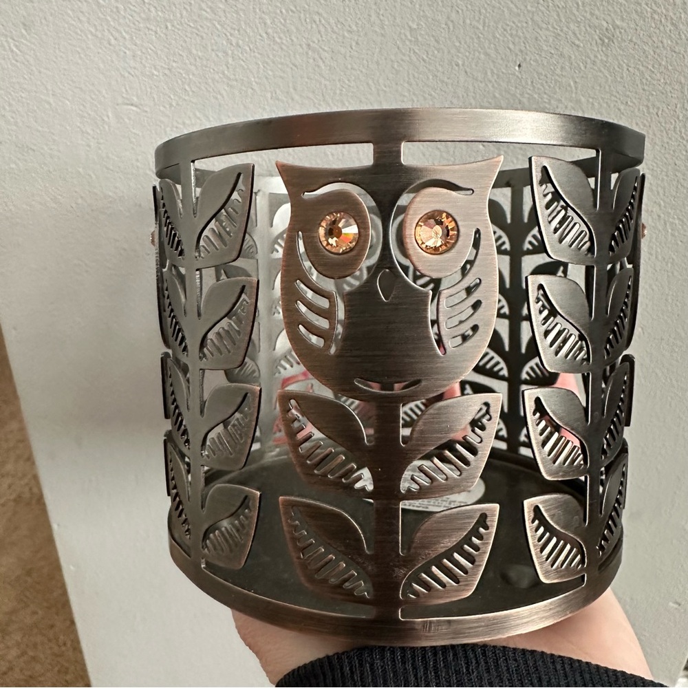 Bath and Body Works Bronze Owl Candle Holder